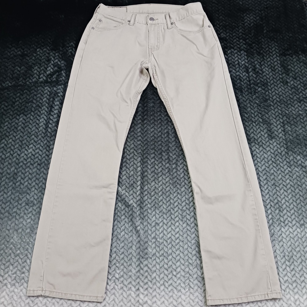Levi's 514 Jeans Men's 32x32 Beige Cotton Twill Straight Travel Workwear Utility